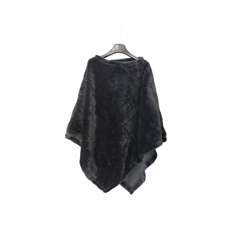 Poncho Gai Mattiolo in eco-pelliccia, colore nero