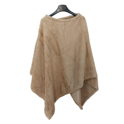 Poncho Gai Mattiolo in eco-pelliccia, colore crema